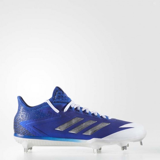 Mens Collegiate Royal/Metallic Silver/White Adidas Adizero Afterburner 4 Cleats Baseball Shoes 289DLZEI->Adidas Men->Sneakers