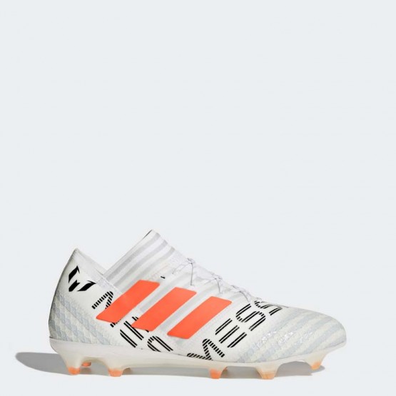 Mens White/Solar Orange/Clear Grey Adidas Nemeziz 17.1 Firm Ground Cleats Soccer Cleats 376ZXWGA->Adidas Men->Sneakers