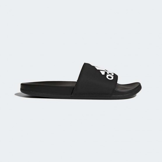 Mens Core Black/White Adidas Adilette Cloudfoam Plus Logo Slides Training Shoes 405ROTSI->Adidas Men->Sneakers