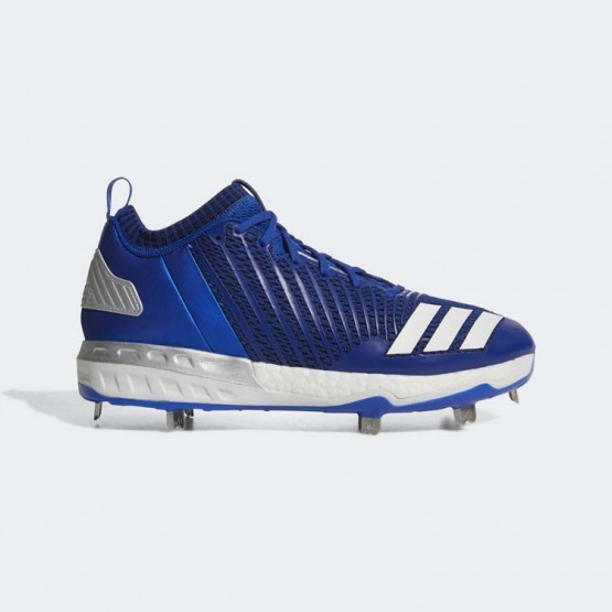 Mens Collegiate Royal/White/Metallic Silver Adidas Boost Icon 3 Cleats Baseball Shoes 657RTYQM