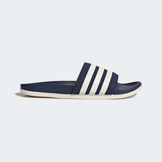 Mens Collegiate Navy/Chalk White Adidas Adilette Cloudfoam Plus Stripes Slides Training Shoes 663NLOVB->Adidas Men->Sneakers