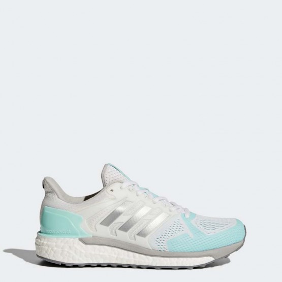 Womens White/Silver Metallic Adidas Supernova St Running Shoes 669NGLUI->Adidas Women->Sneakers