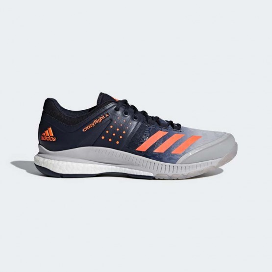 Mens Legend Ink/Grey Adidas Crazyflight X Volleyball Shoes 678DARGW->Adidas Men->Sneakers