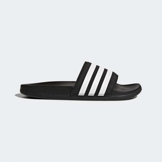 Womens Core Black/White Adidas Adilette Cloudfoam Plus Stripes Slides Training Shoes 708HIFMV->Adidas Women->Sneakers