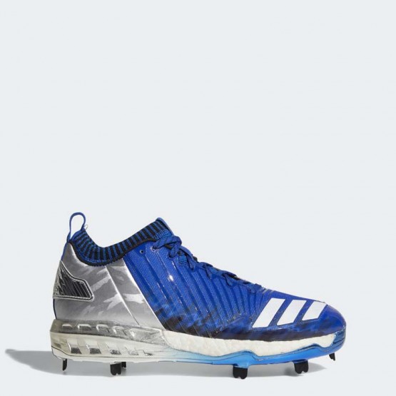 Mens Blue/Metallic Gold/Black Adidas Boost Icon 3 Faded Cleats Baseball Shoes 981EQXKA